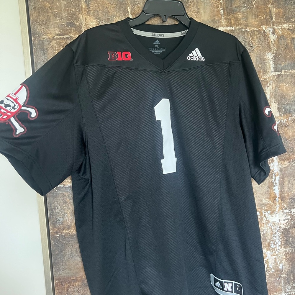 Adidas Husker Men's Black and Red Jersey